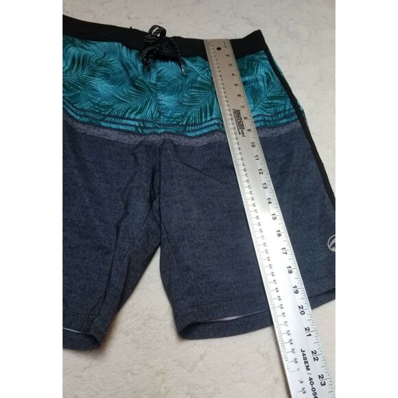 Ocean Current Mens Swim Board Shorts Size 32 Drawstring Waist Green Leaf Gray - Picture 5 of 6